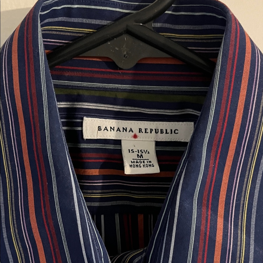 Banana Republic Navy and Red Striped Shirt